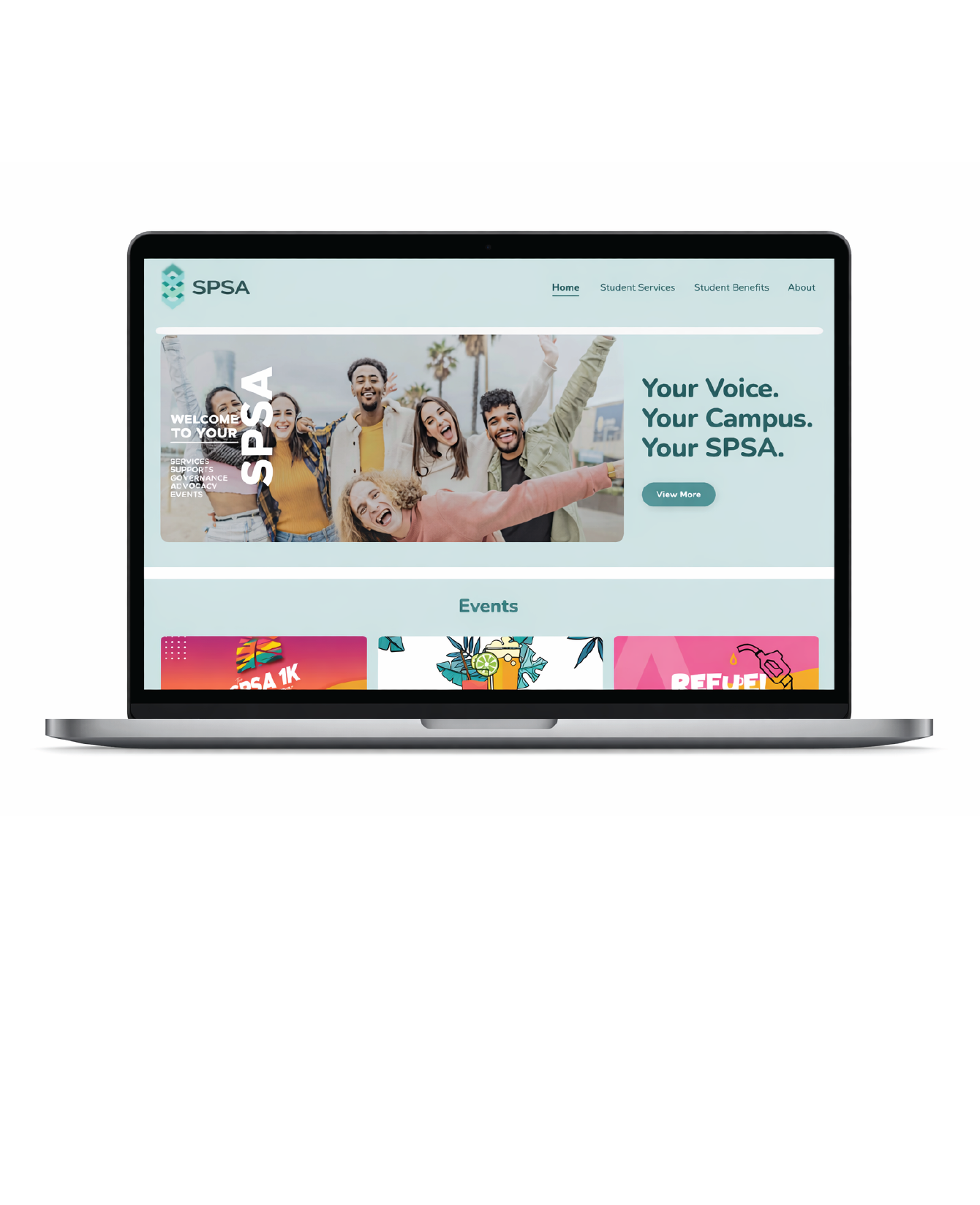 SPSA Website on laptop
